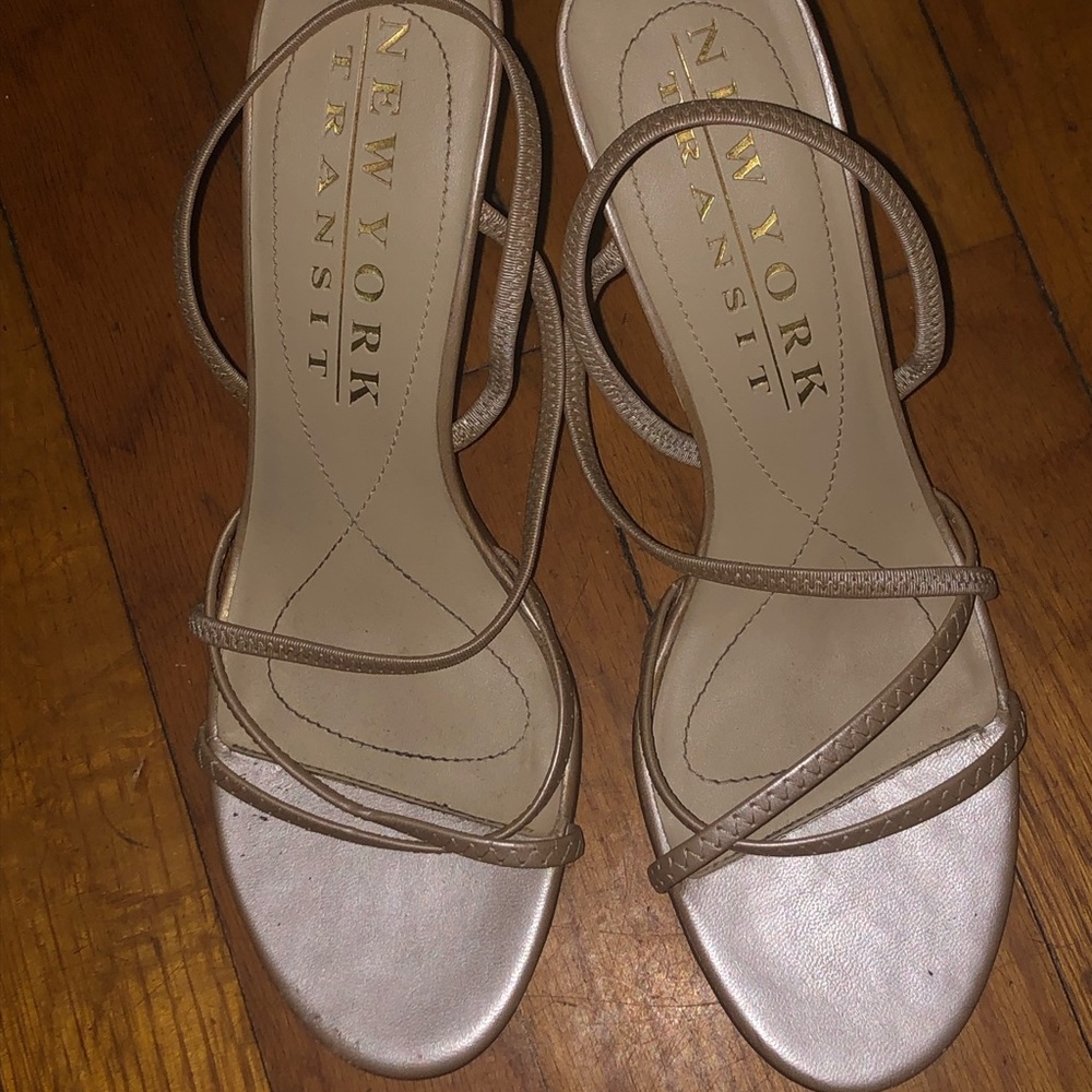 New York Transit women’s gold strappy heel